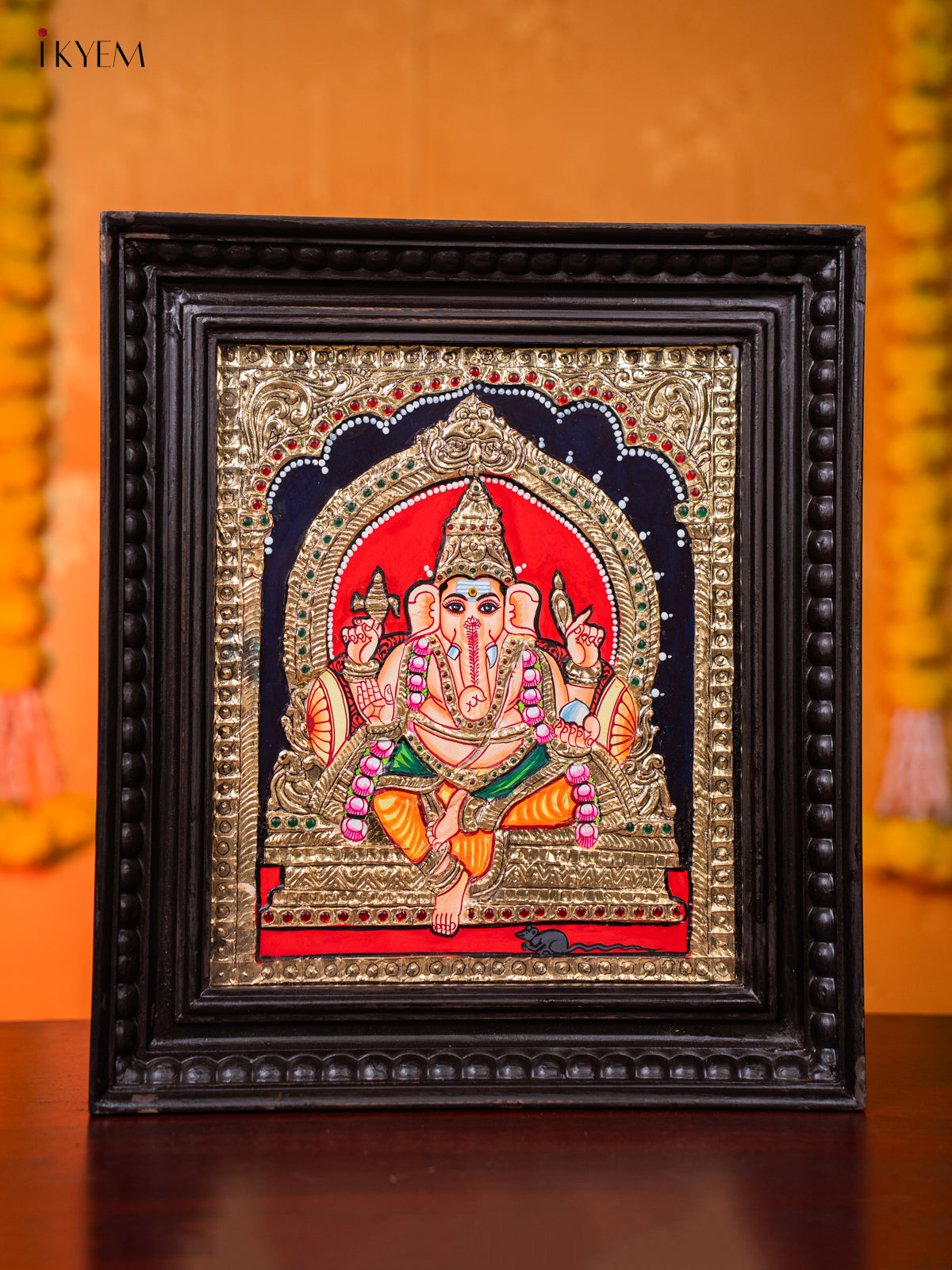 Traditional Lord Ganesha Thanjavur painting 