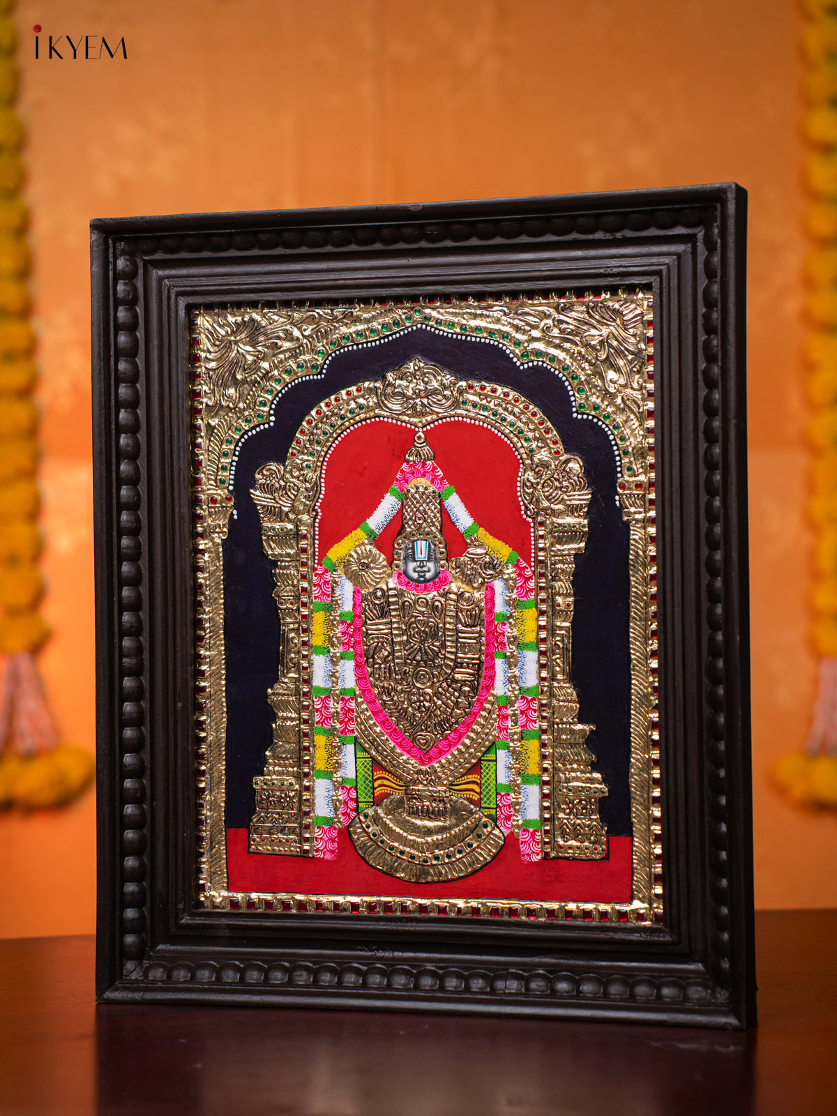 Brilliant Lord Venkatachalapathy Thanjavur painting 1