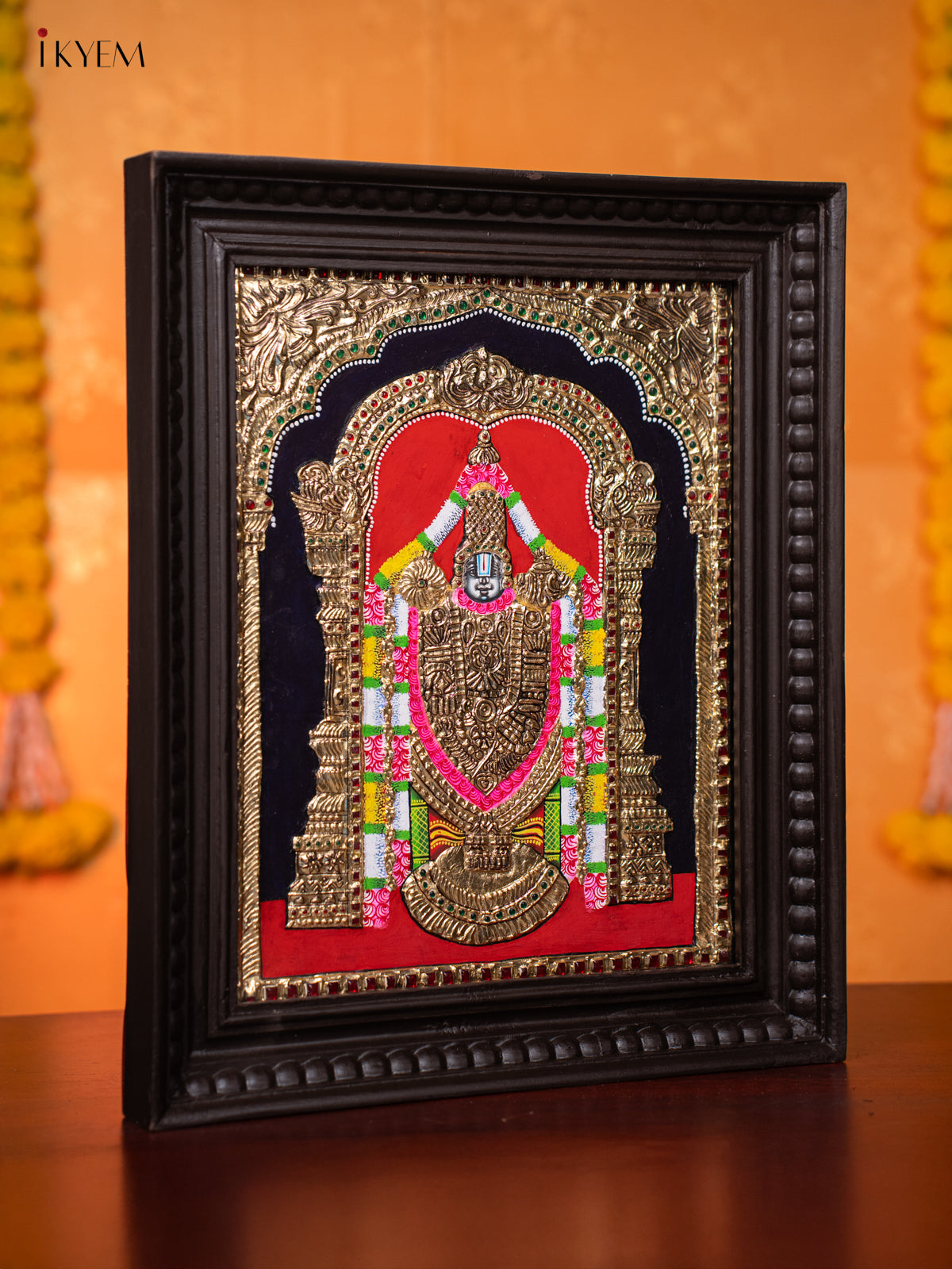 Brilliant Lord Venkatachalapathy Thanjavur painting  5