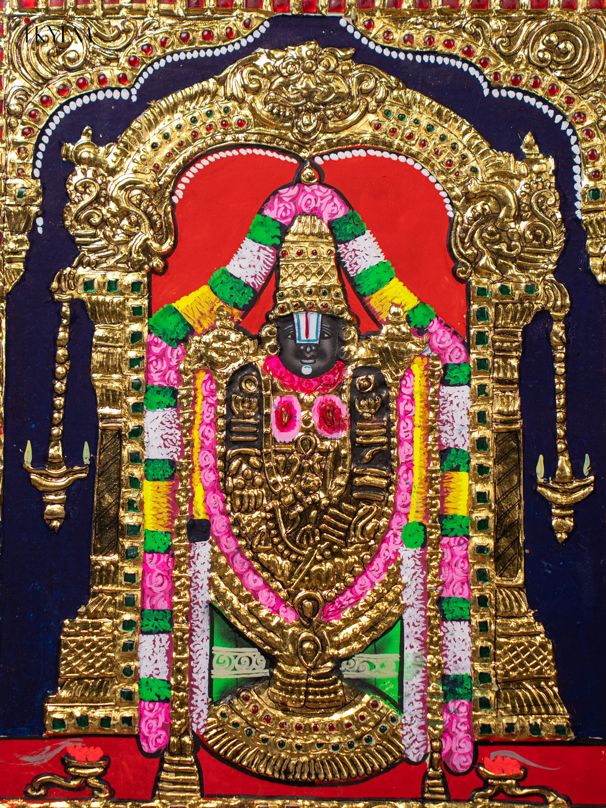 Stunning Tirupati Balaji Thanjavur painting 3