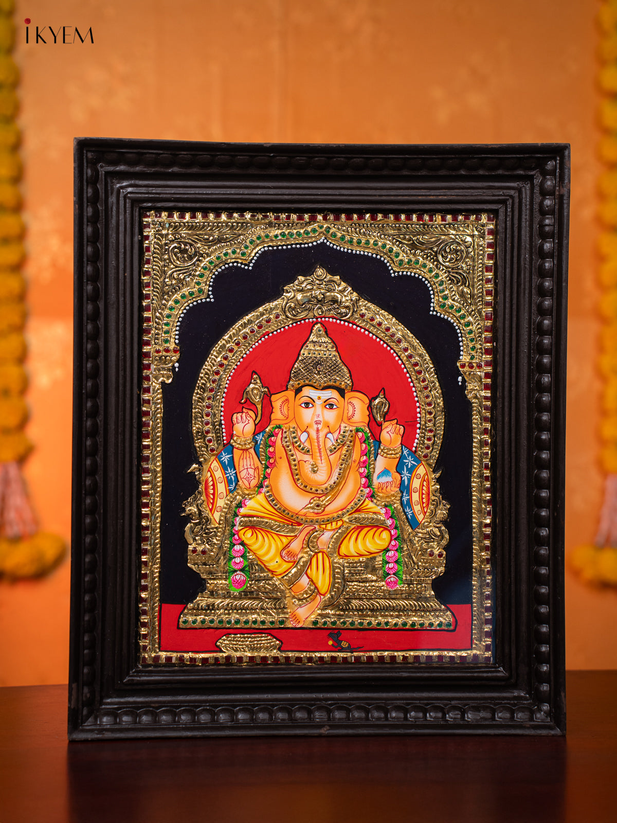 Magnificent Lord Ganapathy Tanjore painting 