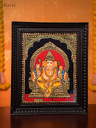 Magnificent Lord Ganapathy Tanjore painting 