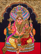 Lord Vishnu & Goddess Lakshmi Thanjavur painting 3