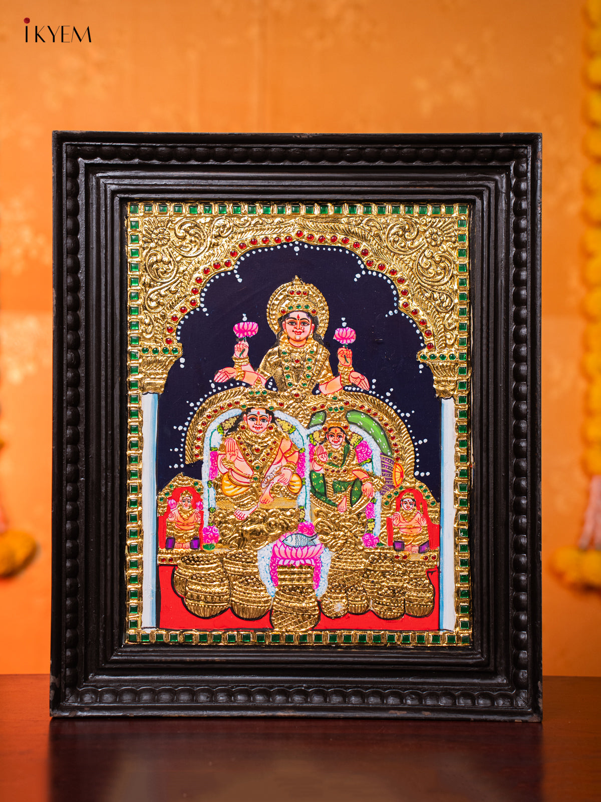 Radiant Goddess Lakshmi Kuber & Chitralekha Tanjore painting 