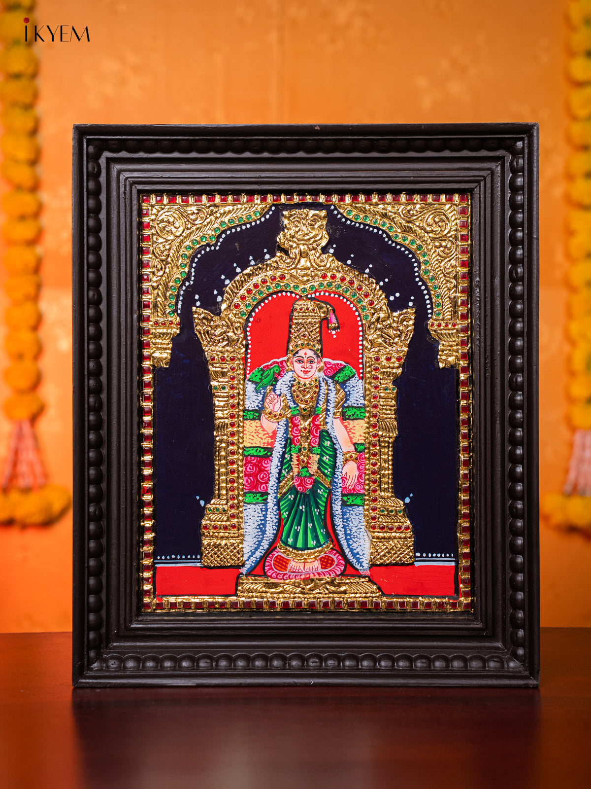 Graceful Goddess Andaal Tanjore painting 