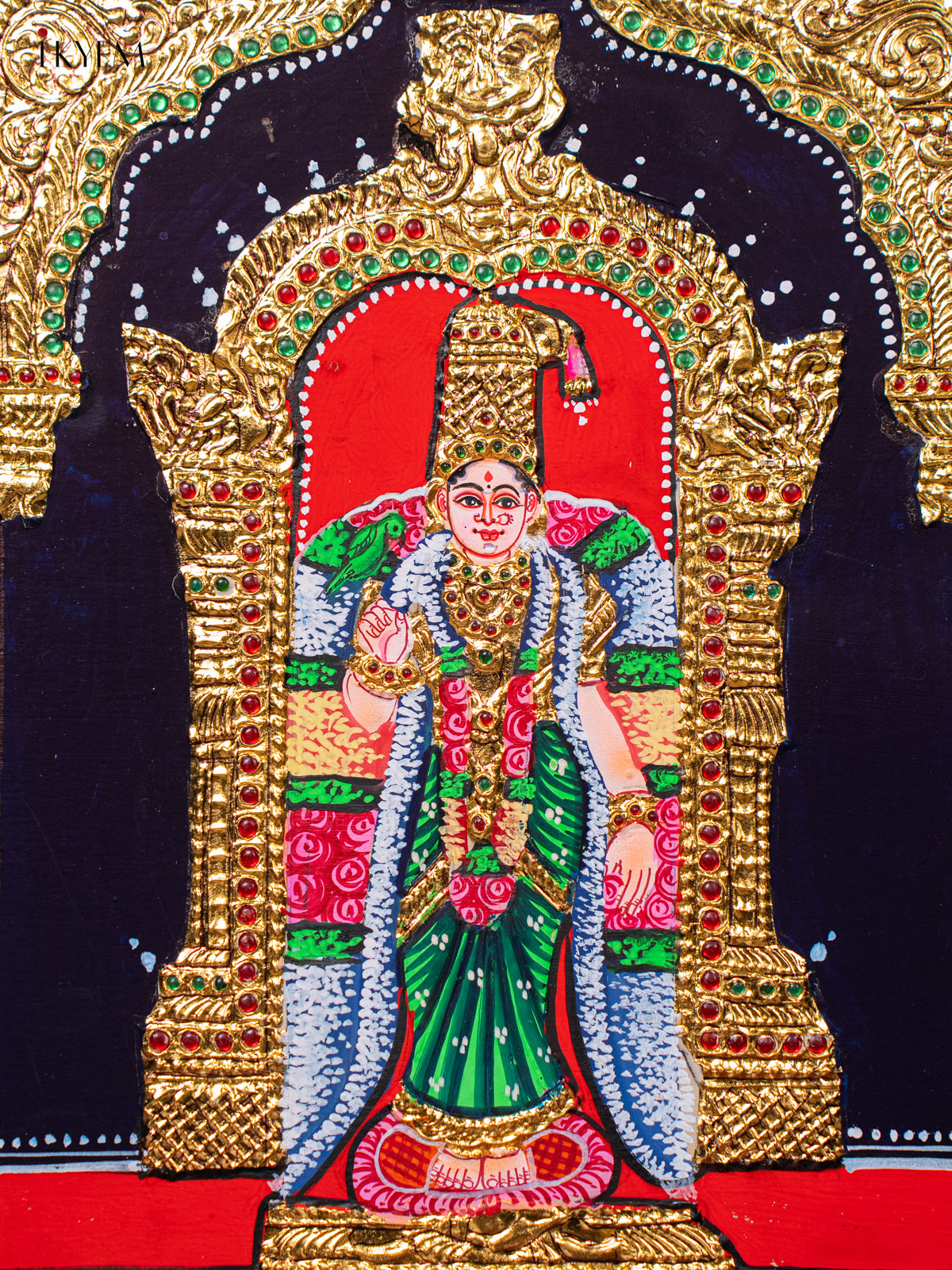 Graceful Goddess Andaal Tanjore painting 2