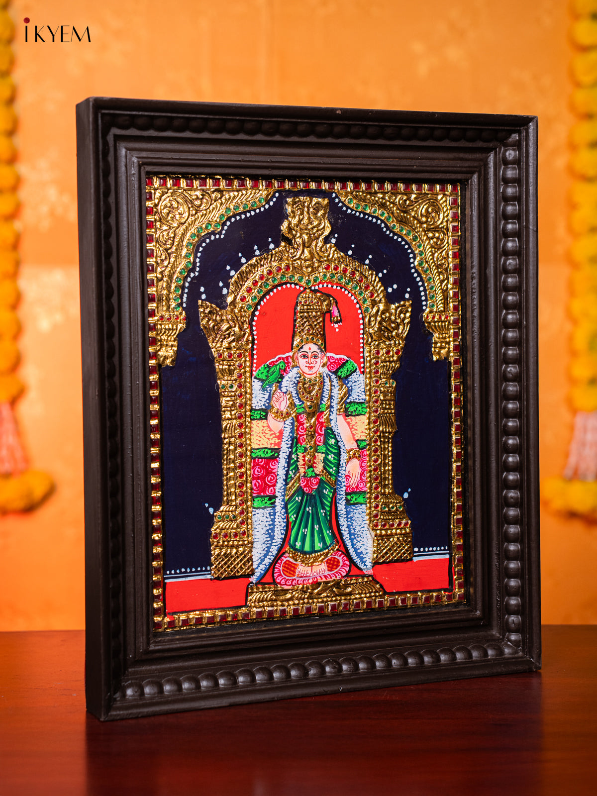 Graceful Goddess Andaal Tanjore painting 3