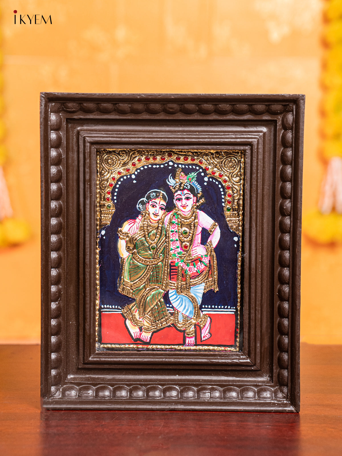 Krishna Rukmani Tanjore Painting  