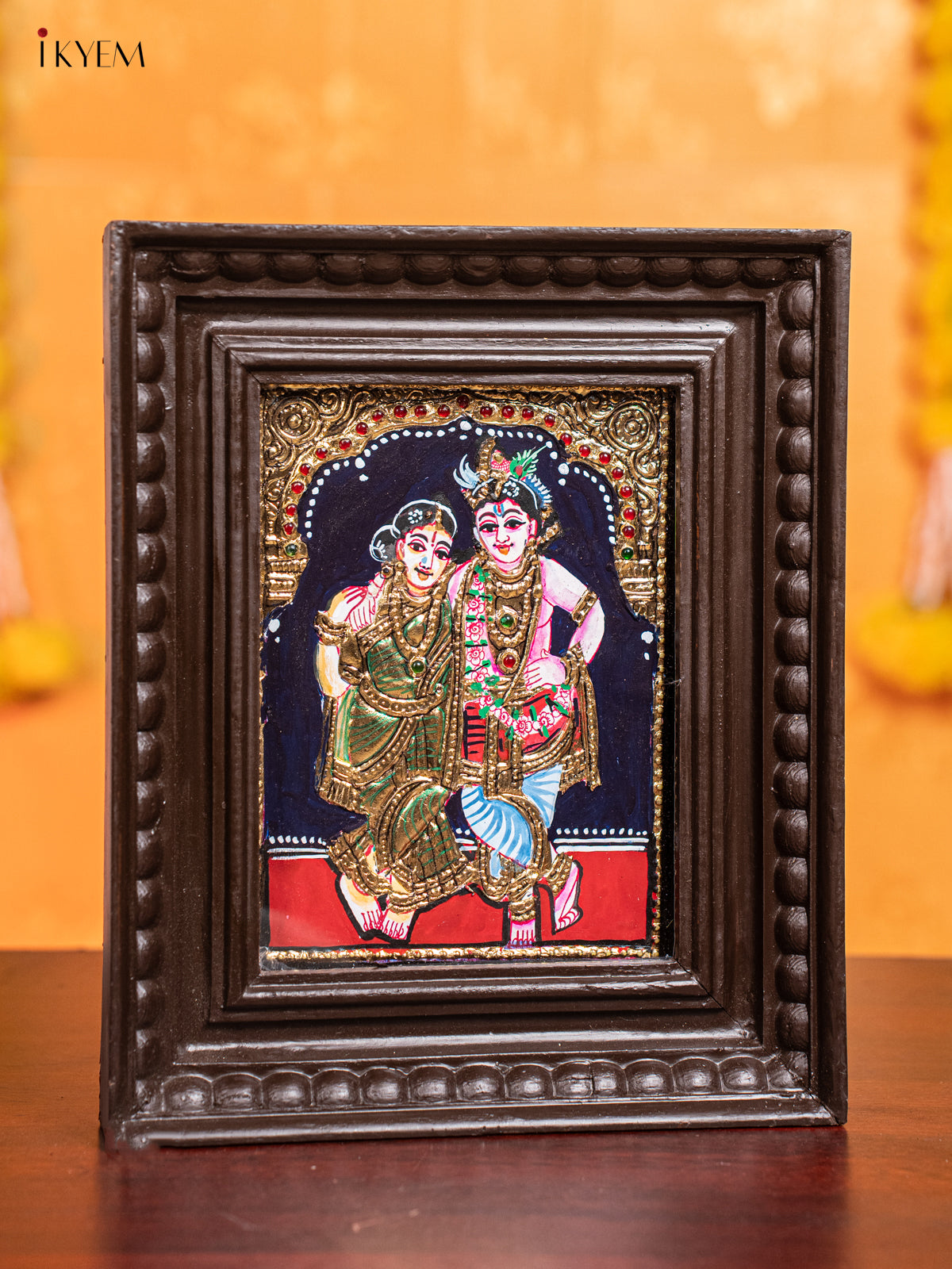 Krishna Rukmani Tanjore Painting  1