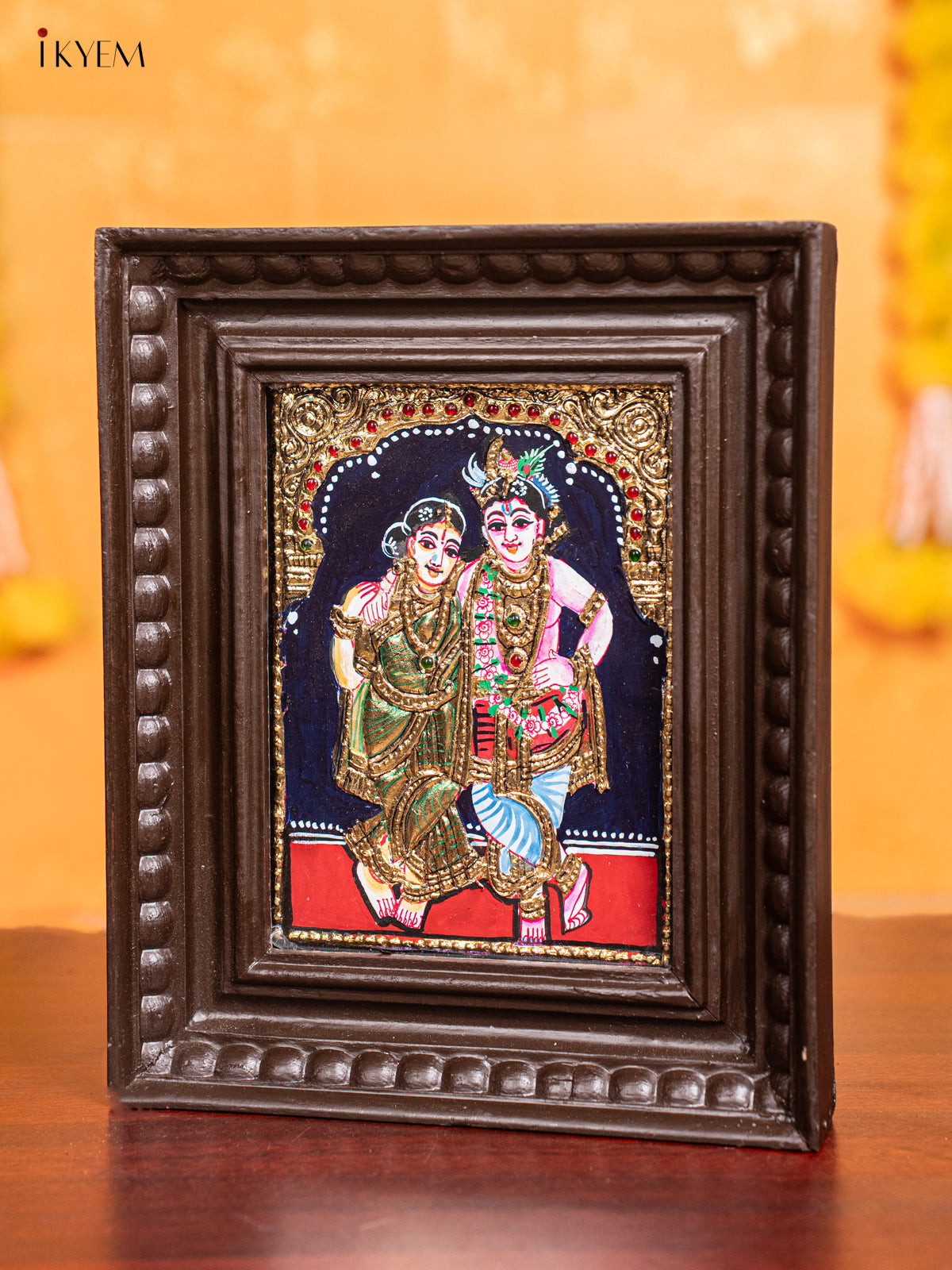 Krishna Rukmani Tanjore Painting  3