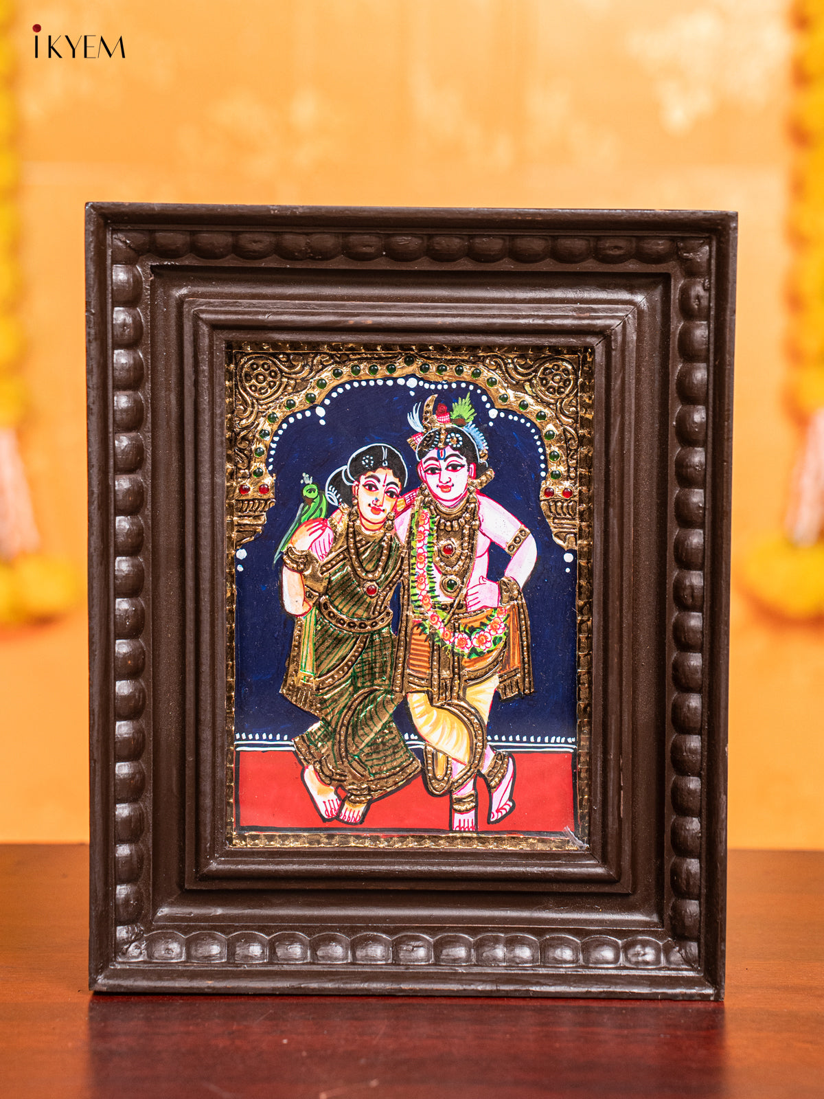 Krishna Rukmani Tanjore Painting 1
