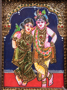 Krishna Rukmani Tanjore Painting 3