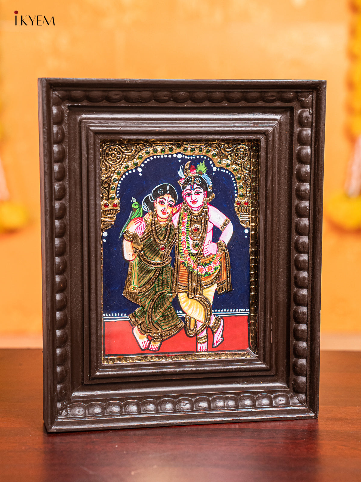 Krishna Rukmani Tanjore Painting 2