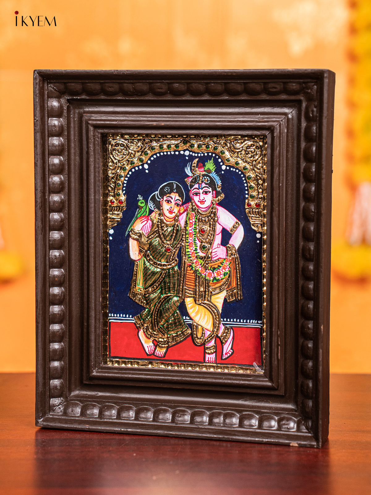 Krishna Rukmani Tanjore Painting 5