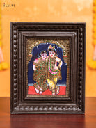 elegant  Krishna Rukmani Tanjore Painting 1