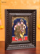 elegant  Krishna Rukmani Tanjore Painting 2