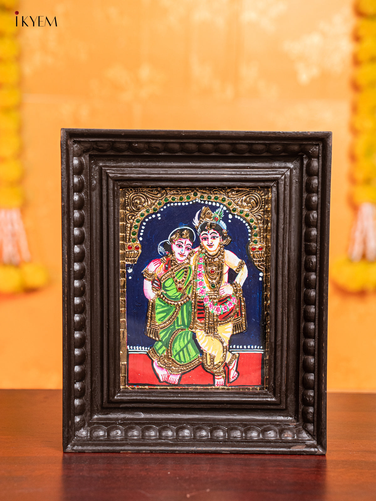 Krishna Rukmani Tanjore Painting 1