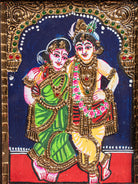 Krishna Rukmani Tanjore Painting 3