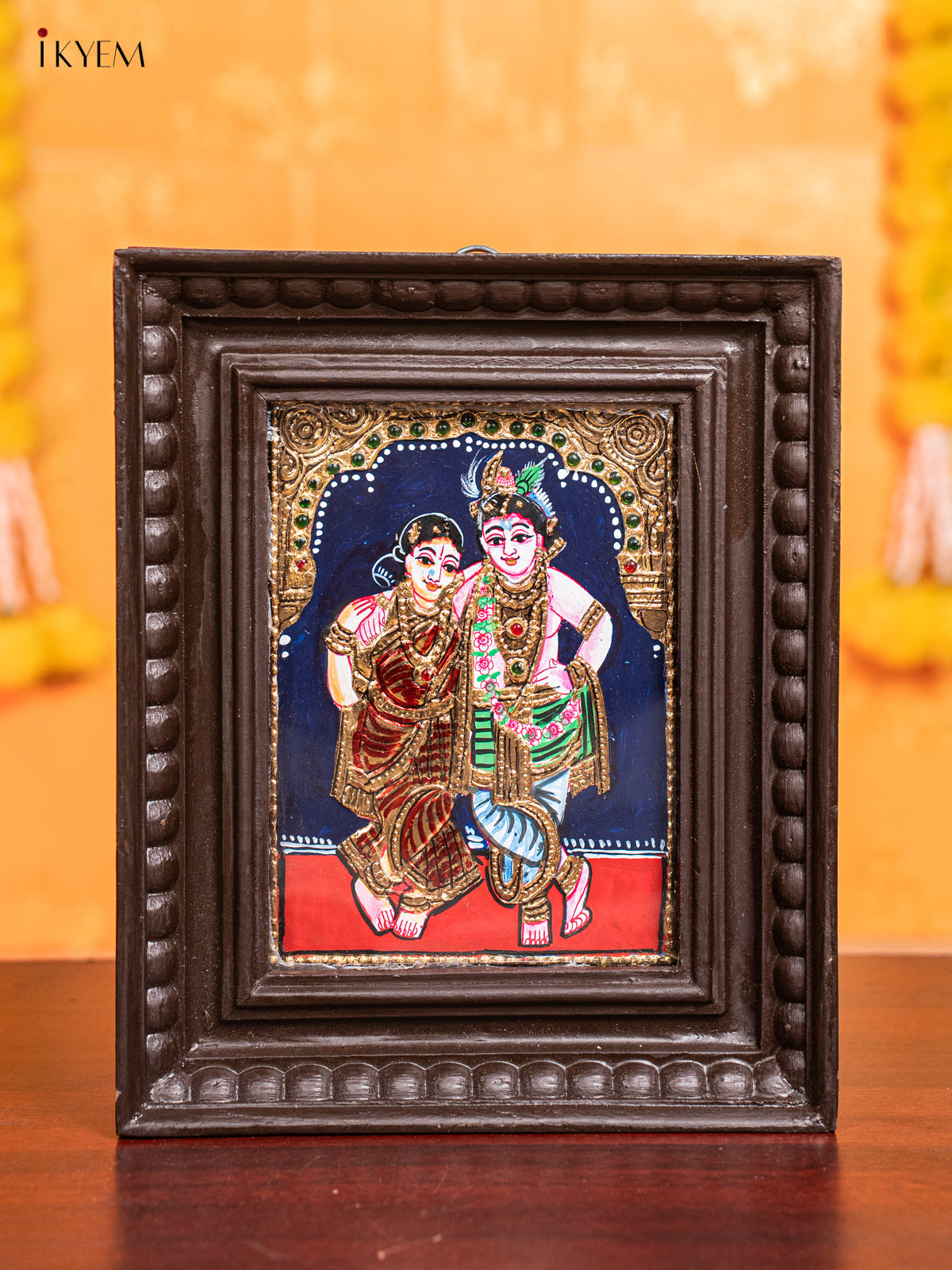 Krishna Rukmani Tanjore Painting  1