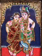 Krishna Rukmani Tanjore Painting  3
