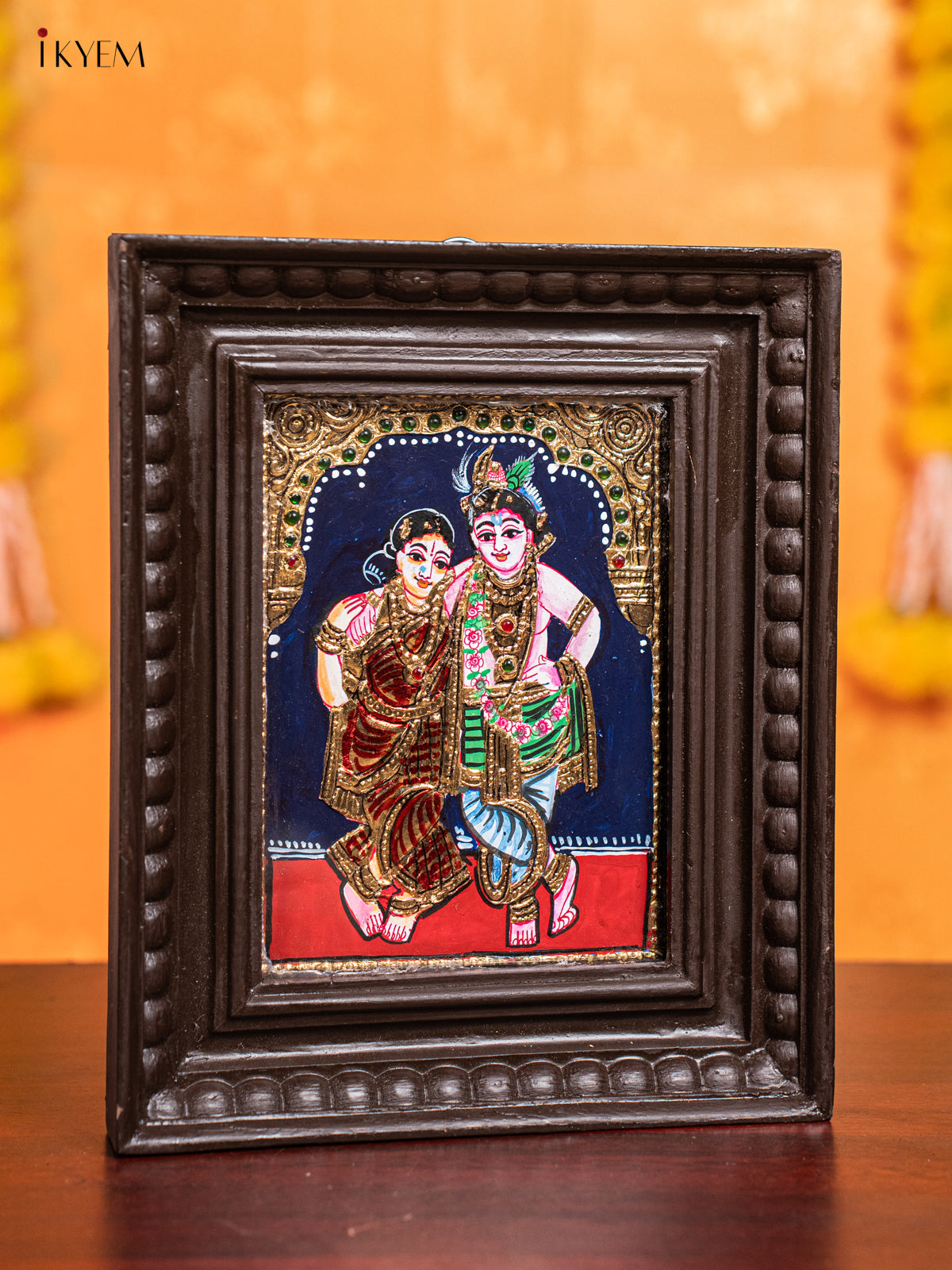 Krishna Rukmani Tanjore Painting  2