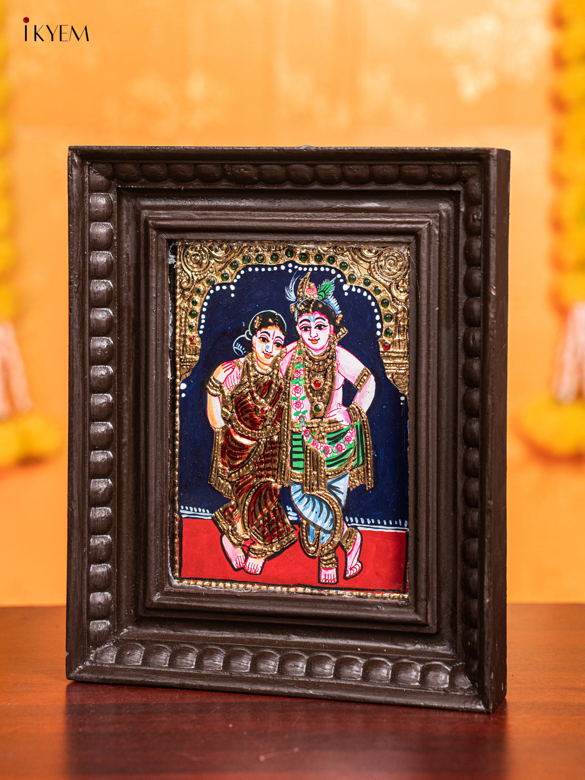 Krishna Rukmani Tanjore Painting  4