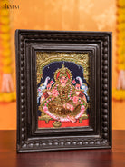 vibrant Gaja Lakshmi Tanjore Painting  1 