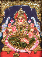 Shiny Gaja Lakshmi Tanjore Painting  2