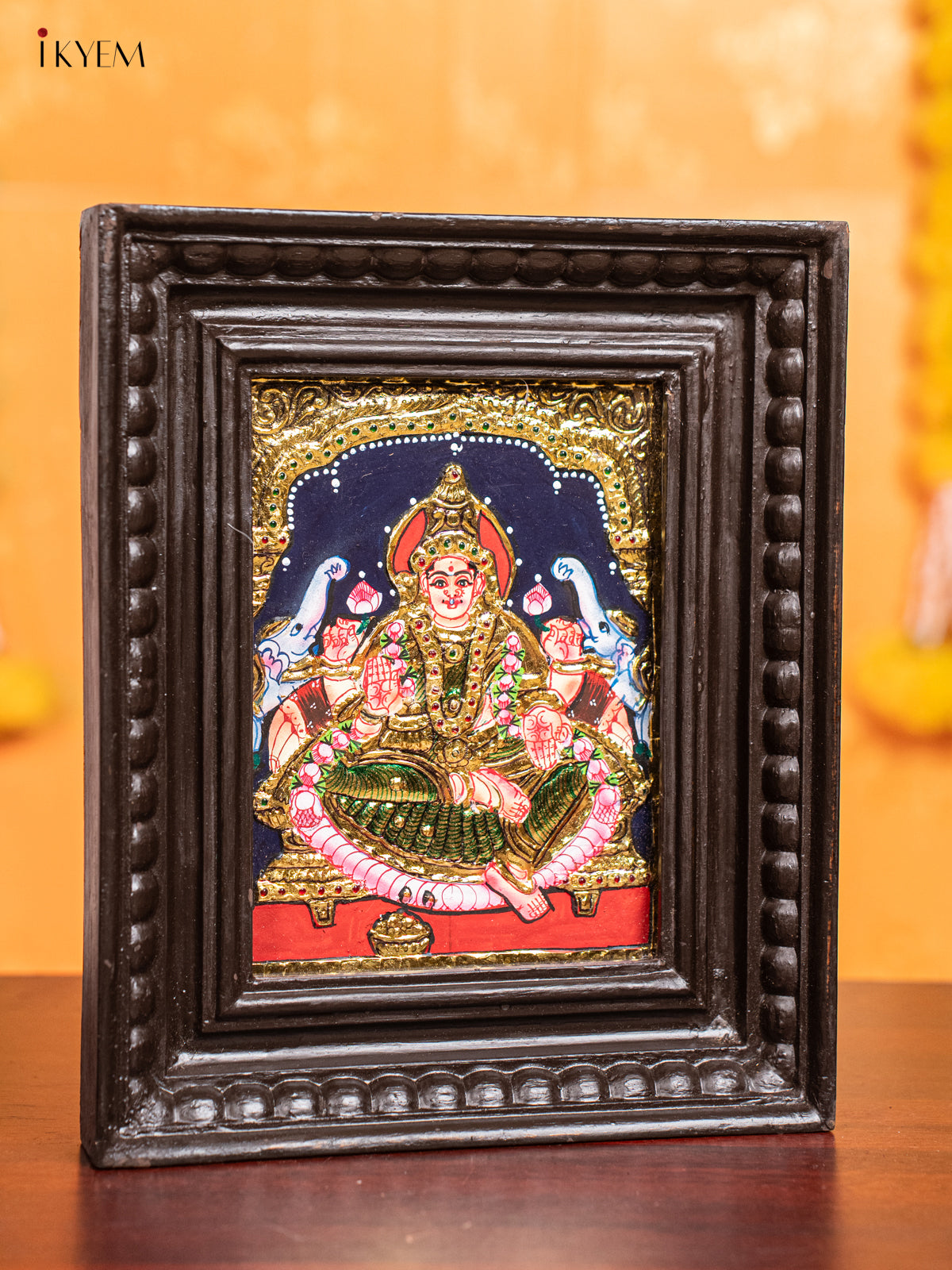 Shiny Gaja Lakshmi Tanjore Painting  1