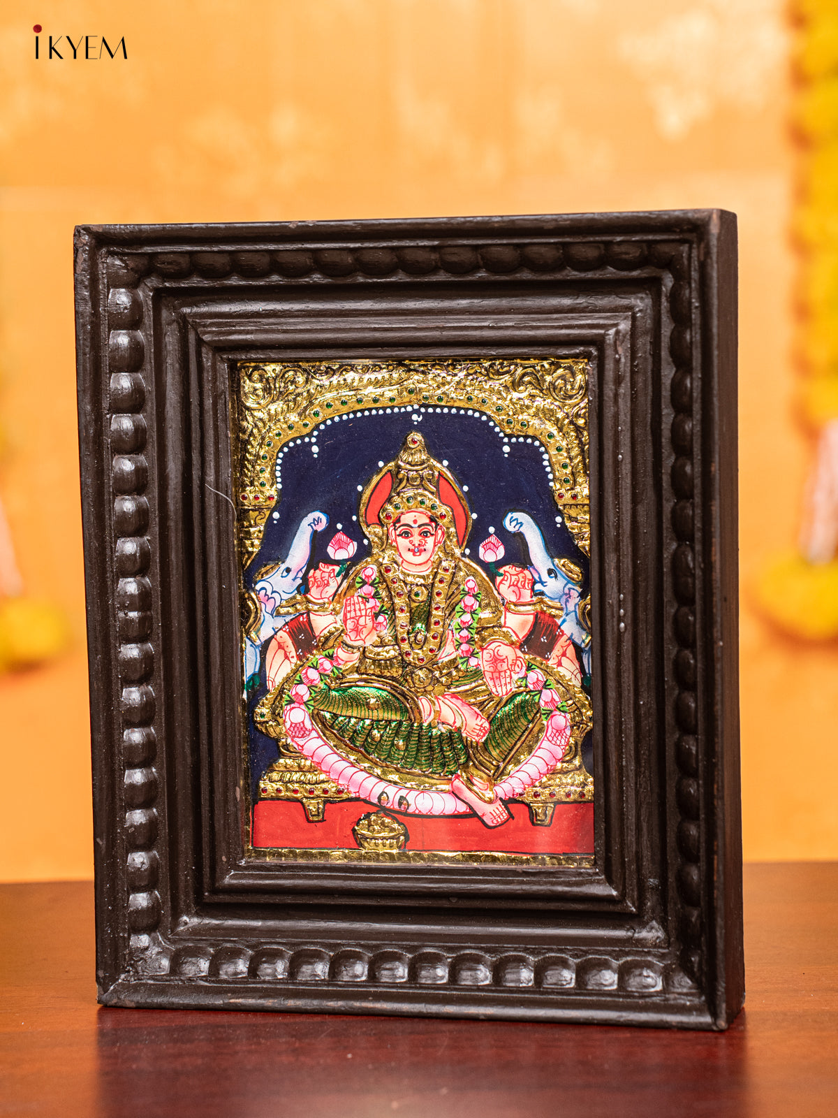 Shiny Gaja Lakshmi Tanjore Painting  3