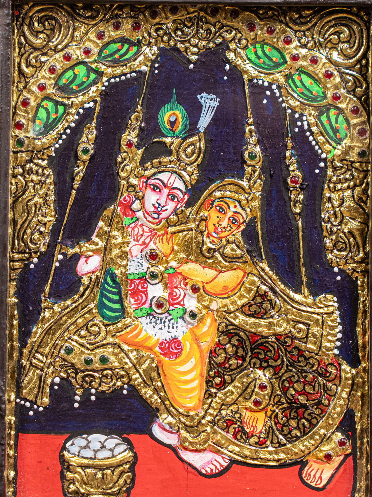 Elegant Radha Krishna Tanjore Painting  3