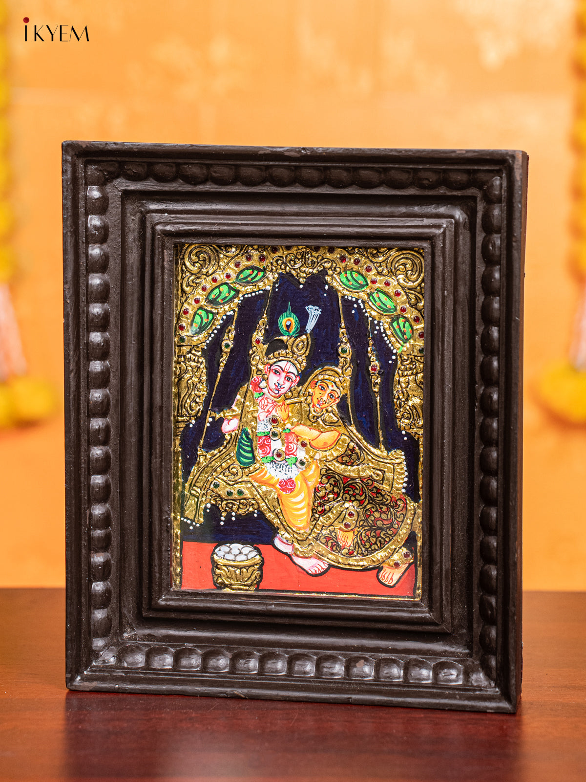 Elegant Radha Krishna Tanjore Painting  4