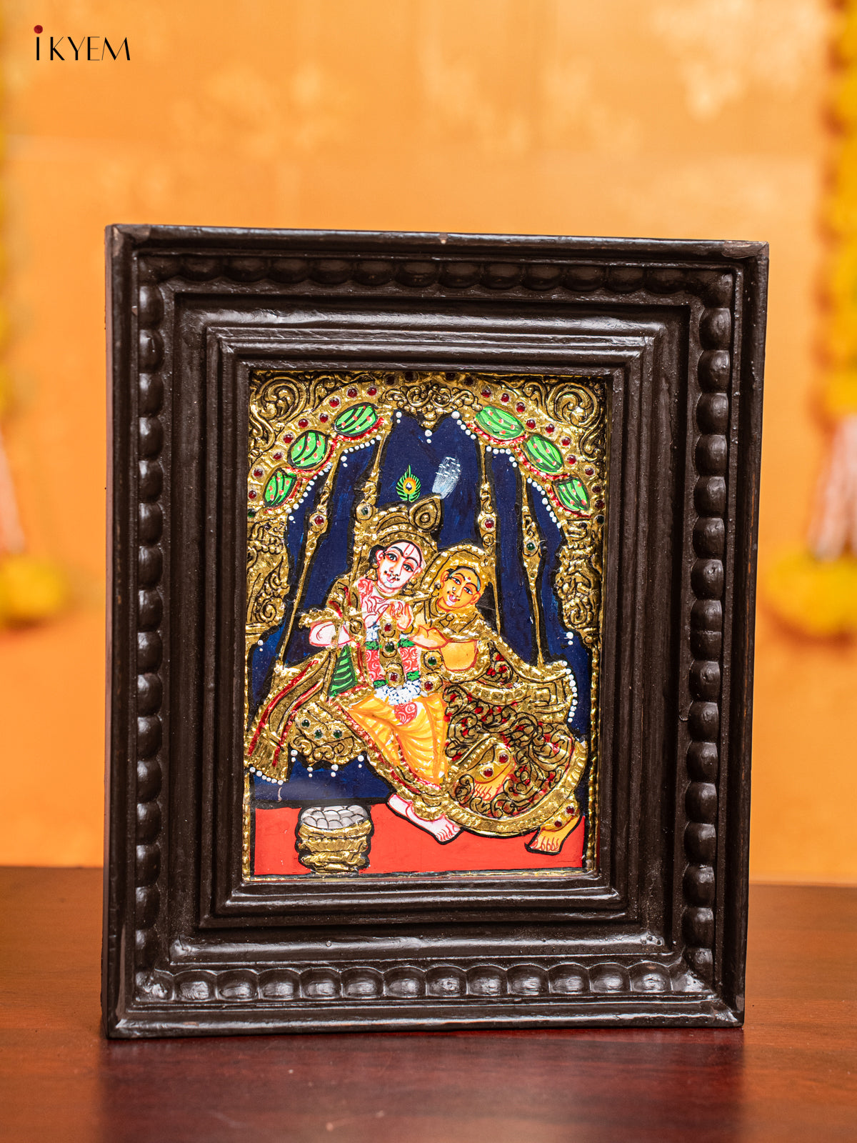 Vibrant Radha Krishna Tanjore Painting  1