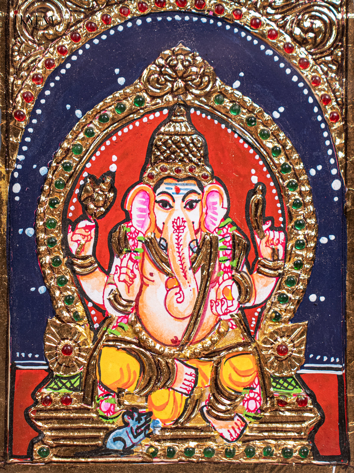 Ganesha Tanjore Painting  (11x9 Inch) - KJ28129 -2