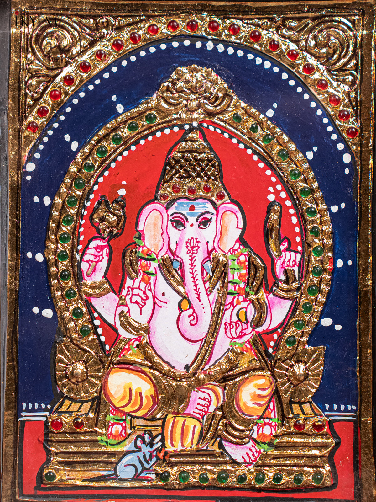 Ganesha Tanjore Painting  (11x9 Inch) - KJ28130 -2