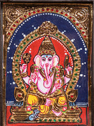 Ganesha Tanjore Painting  (11x9 Inch) - KJ28131 -2