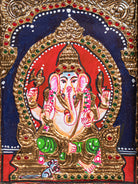 Ganesha Tanjore Painting  (11x9 Inch) - KJ28132 -2