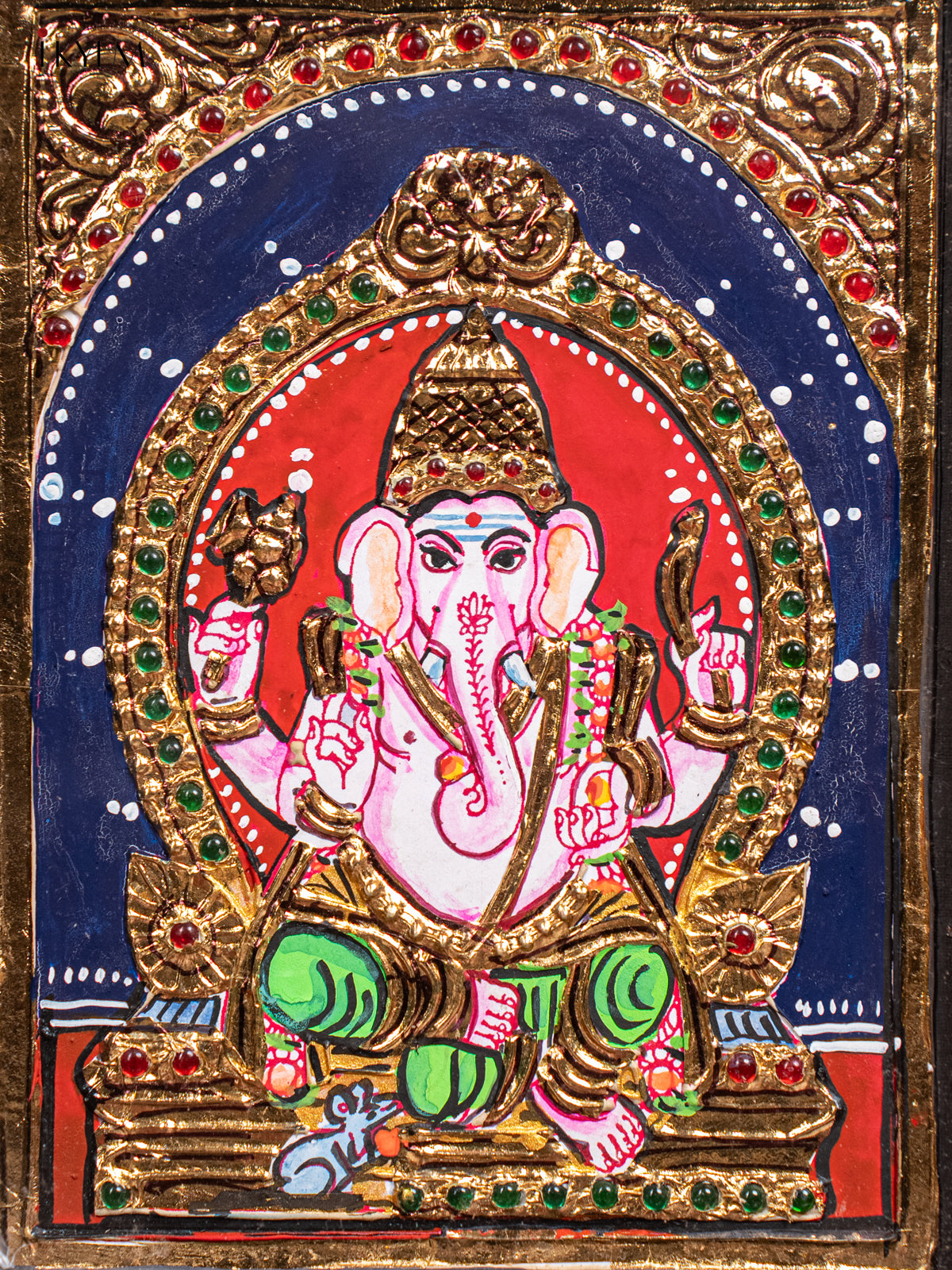 Ganesha Tanjore Painting  (11x9 Inch) - KJ28133 -2