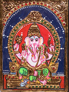Ganesha Tanjore Painting  (11x9 Inch) - KJ28133 -2