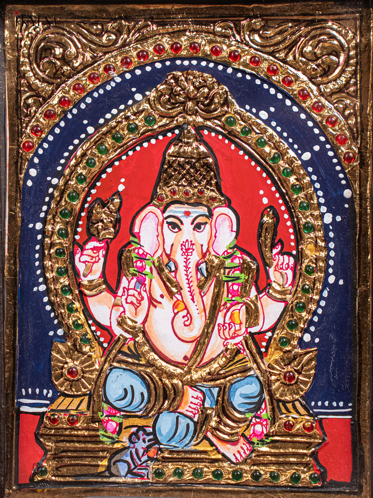 Ganesha Tanjore Painting  (11x9 Inch) - KJ28135 -2