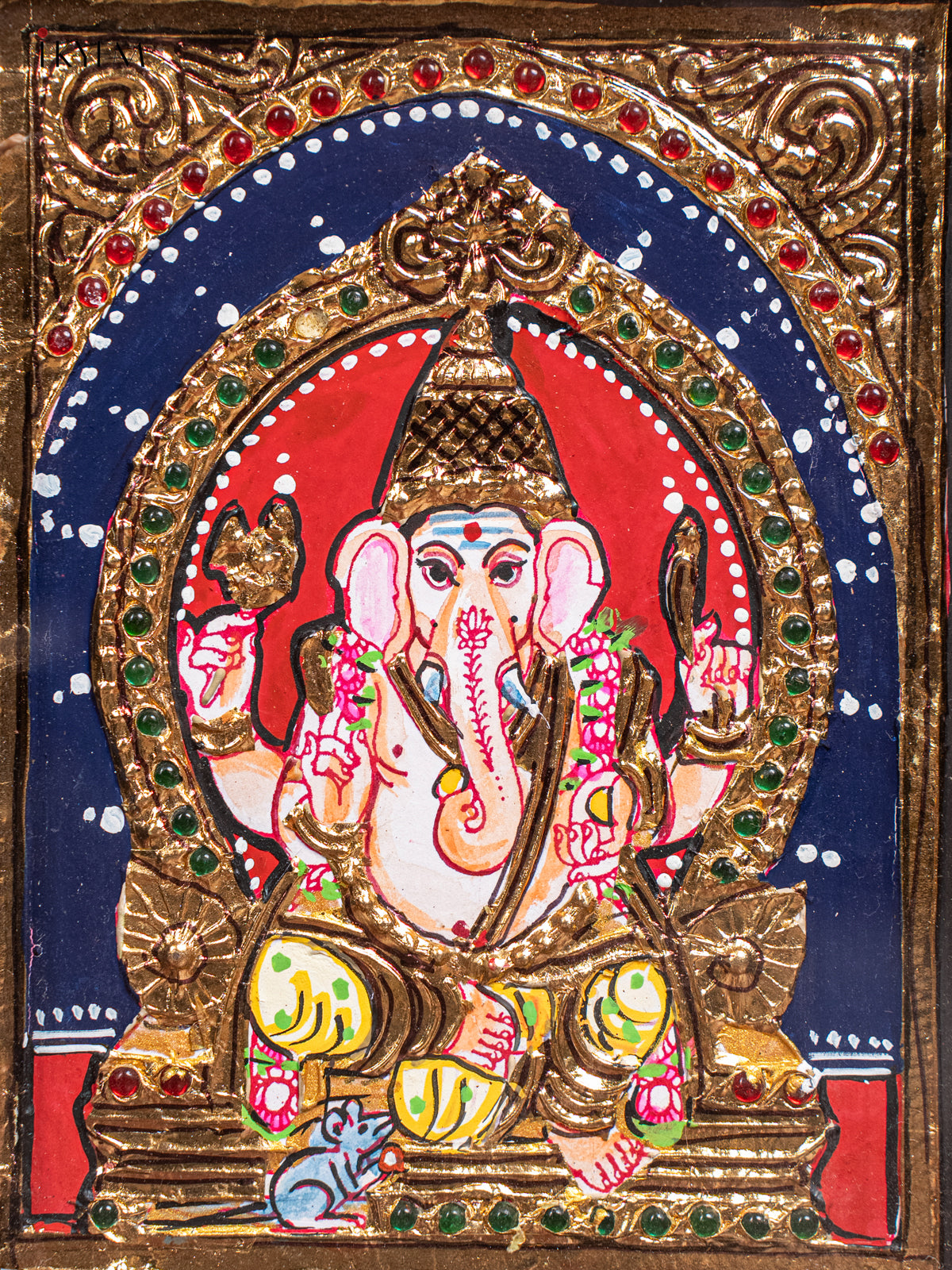 Ganesha Tanjore Painting  (11x9 Inch) - KJ28136 -2