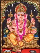 Ganesha Tanjore Painting  (11x9 Inch) - KJ28139 -2