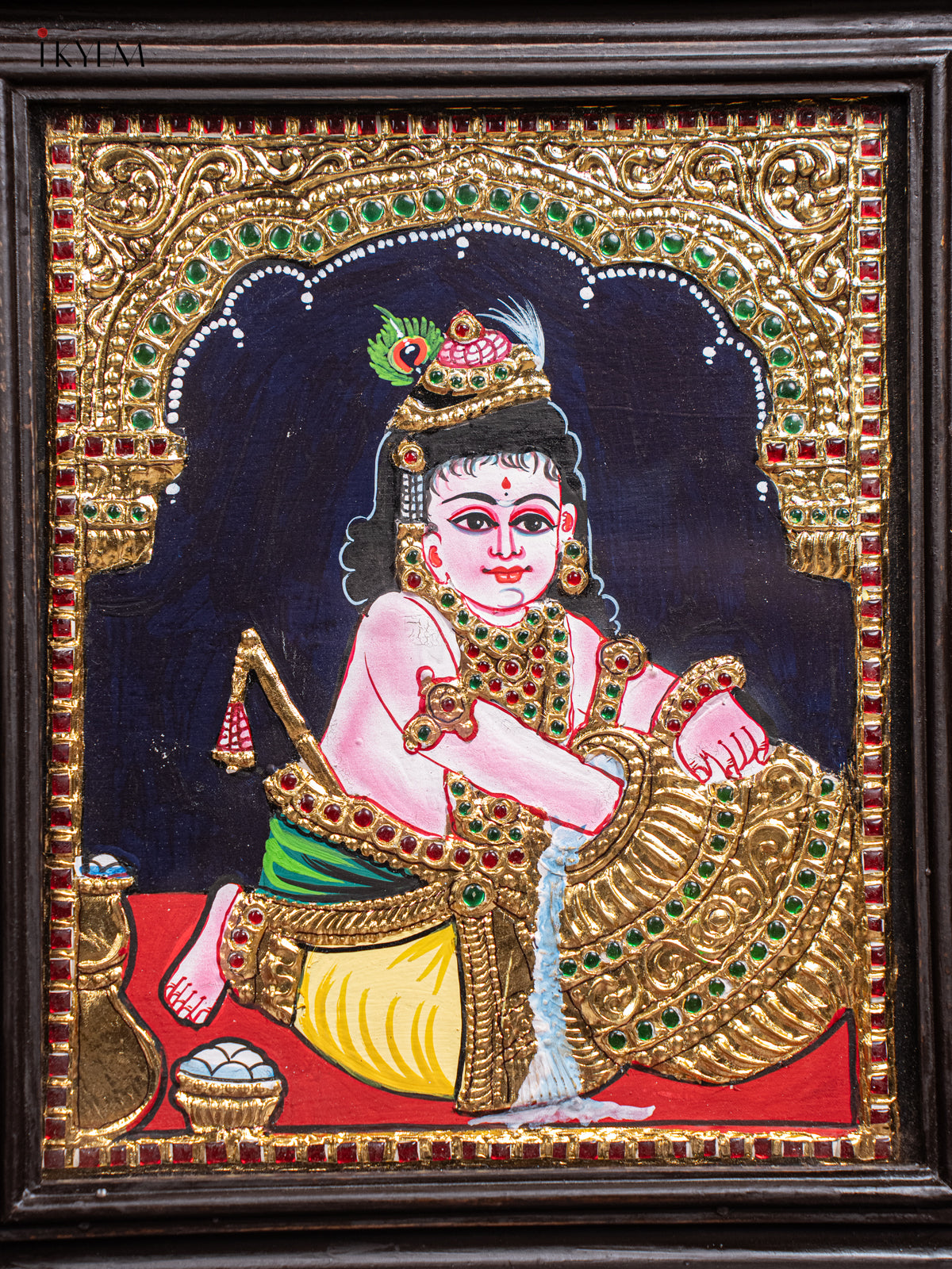 Butter Krishna Tanjore Painting  2