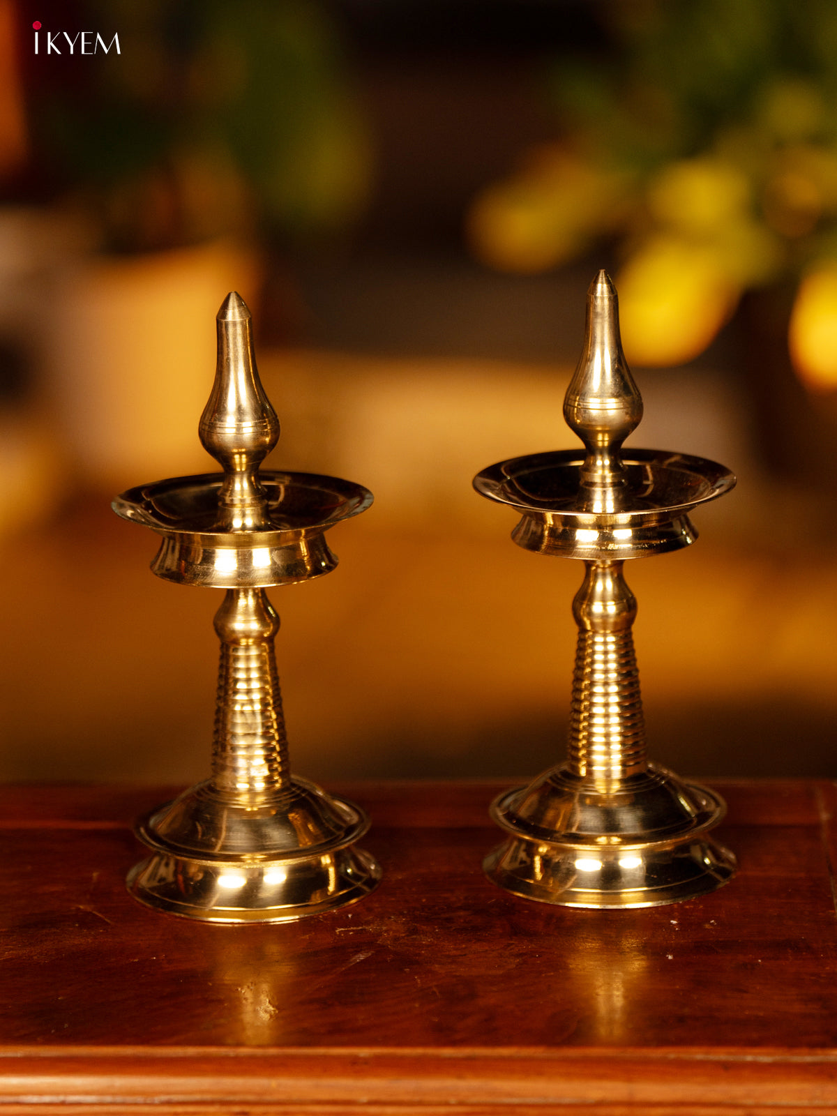 Brass Kerala Diya (set of 2) - 9 inch - KK26124