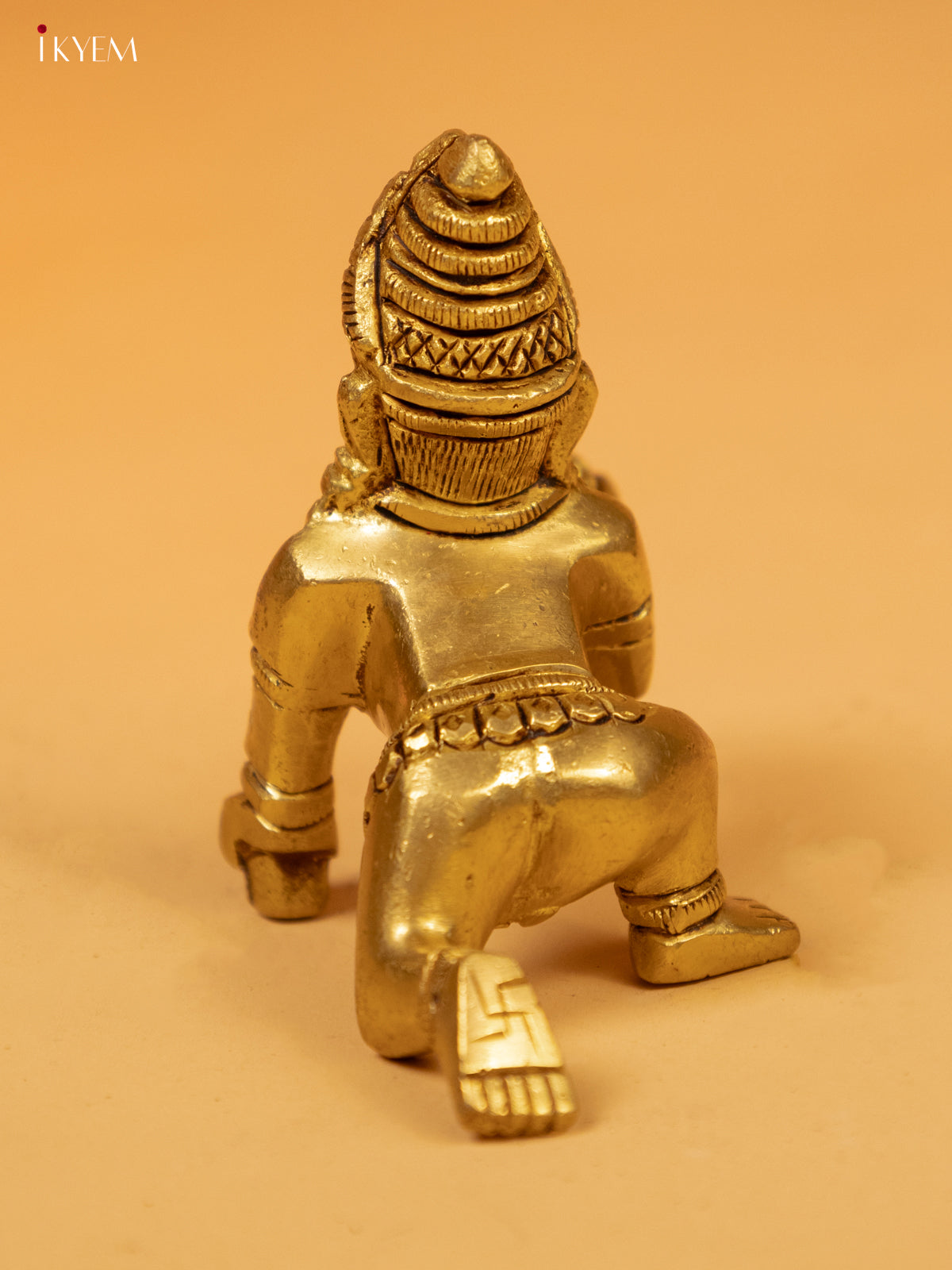 Brass Krishna with Laddu Idol 3 Inch- KK26222