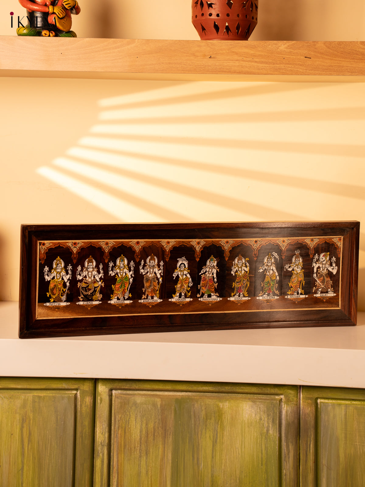 Mysore Rosewood Inlay Frame - Dasavatharam - KK26257