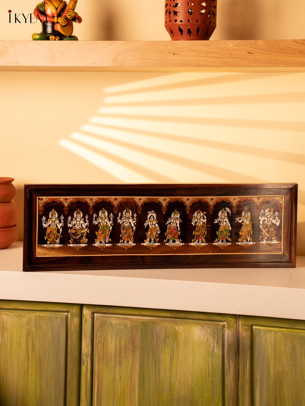 Mysore Rosewood Inlay Frame - Dasavatharam - KK26257