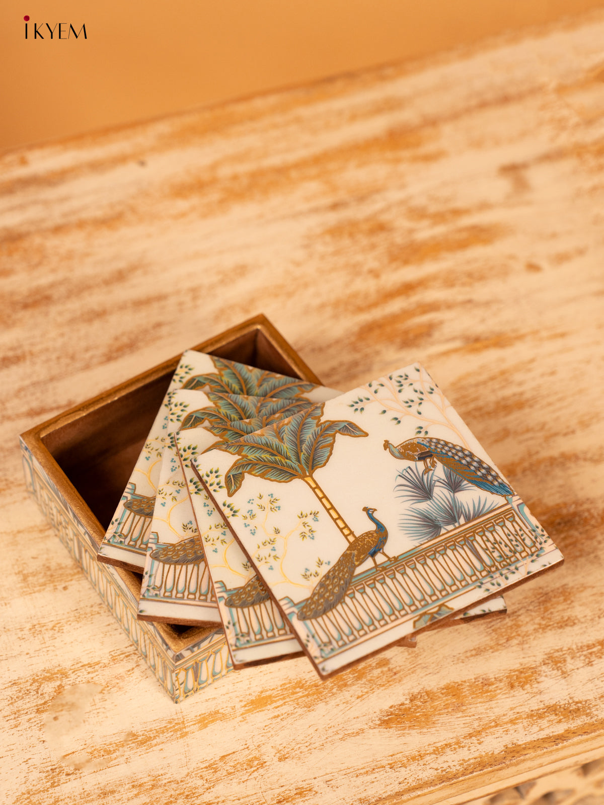 Digital Printed Coaster (Set of 6) - Peacock - KL03137