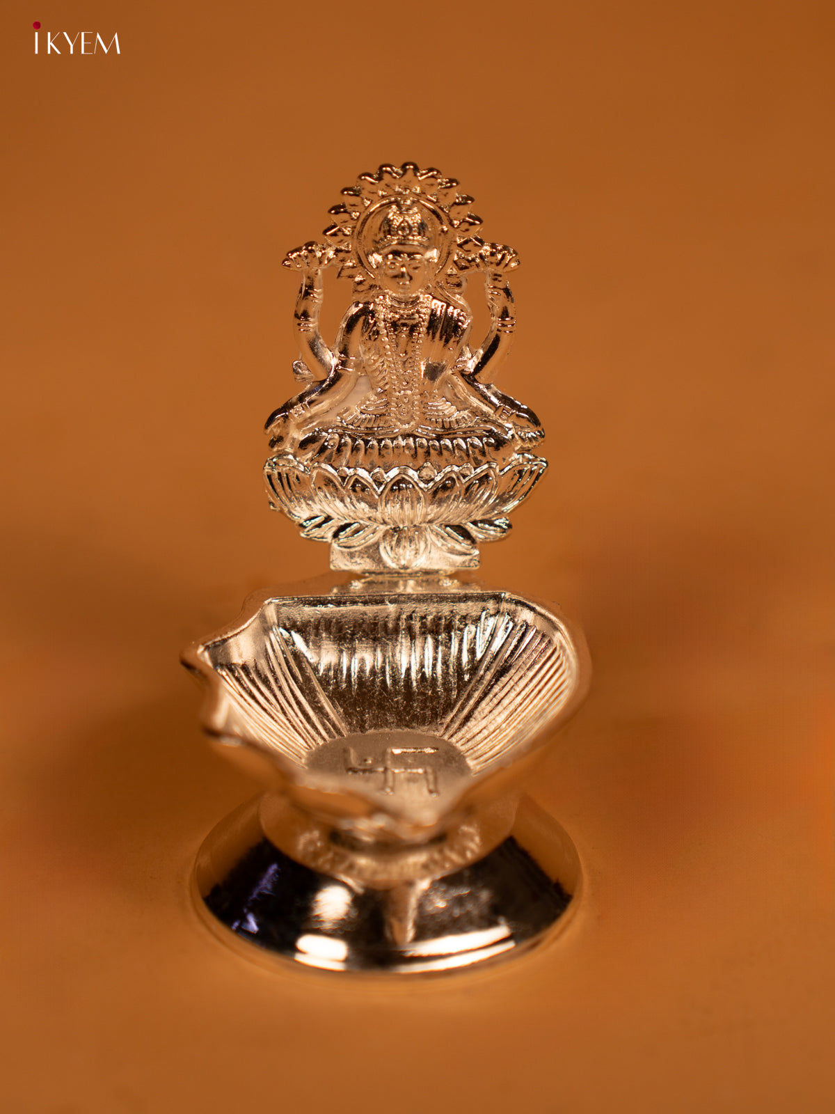 Silver Plated Shank Diya - Lakshmi 3 Inch- KL13112