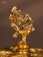 Decorative Gold Finish Annapakshi 5-face Diya -1
